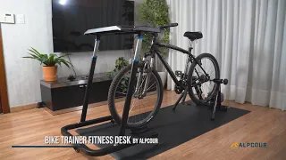 Alpcour Bike Trainer Fitness Desk - Portable Multi-Tasking Workstation Table for Cycling & Exercise