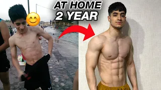 2 Years Natural Body Transformation At Home | Skinny to Muscular | دو سال تغییر بدن من در خانه