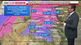 Difficult travel expected in the mountains due to heavy snow and strong winds