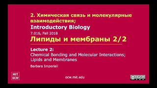 2. Химическая связь и молекулярные взаимодействия; Липиды и мембраны. Перевод STAHANOV2000