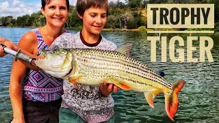 TIGER FISHING|Catching a Trophy Tiger Fish! Mum shows us how its done!!!