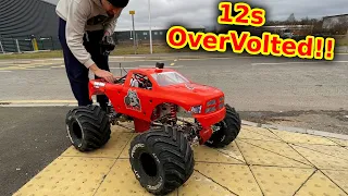 GIANT rc car gets more POWER (boom)