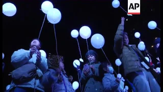 Balloons released as Tokyo greets 2016