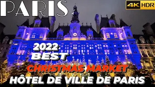 🇫🇷[PARIS 4K HDR]🎄"CHRISTMAS MARKET HÔTEL DE VILLE DE PARIS"🎄(4K EDITED VERSION) 03/DECEMBER/2022