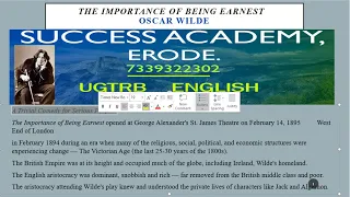 Importance of being Ernest #oscarwilde #successacademyerode #successacademy #ugtrbenglish #ugtrb