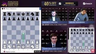 Legendary moment Magnus Carlsen Plays Bongcloud Opening Against Hikaru Nakamura and Everyone Laugh🤣