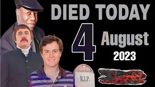 13 Famous Stars Who Died Today 4 August 2023 |Actors Died Today | celebrities who died today| R.I.P