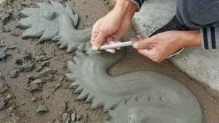 It's amazing when you watch me make the dragon with sand cement