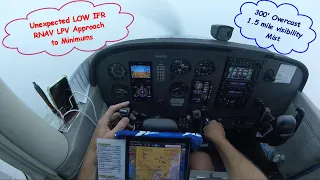 2 IFR Approaches to Minimums | LOW IFR at Skyhaven | Cessna 172M | POV