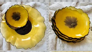 Epoxy resin creation how to make resin sun flower desert set#resinsunflowerdesertset#nadiahomedecor