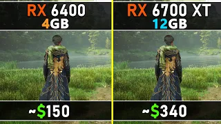 RX 6400 VS RX 6700 XT | 3X the Price, 6X the Performance | 4GB vs 12GB | 10 Latest AAA Games Tested