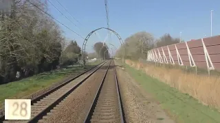 Ride with the train driver from Utrecht to Almere. (with speedometer).