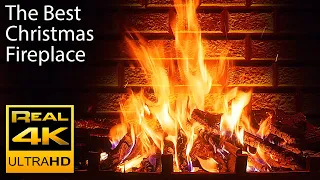 4K Relaxing Fireplace & The Best Instrumental Christmas Music & Crackling Fire Sounds 🔥 UHD 2 Hours