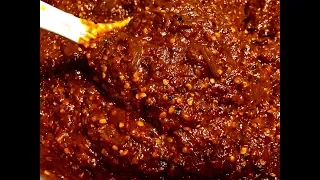 Making jeow bong lao style chili sauce.  8/15/2018