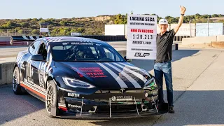 Unplugged Performance Tesla Model S Plaid - Dark Helmet's Laguna Seca 1:28.21 Lap with Randy Pobst