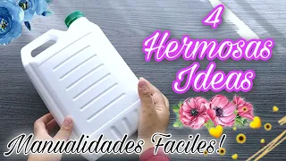 4 Manualidades ÚTILES con GALONES DE PLÁSTICO ♻️ Ideas con Reciclaje / DIY Home DECOR / Artesanato