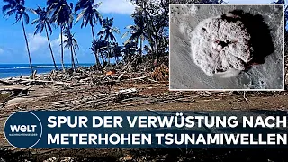 TONGA: Nach meterhohen Tsunamiwellen! Erste Bilder von massiven Zerstörungen auf den Pazifik-Inseln