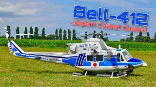 Stunning !!! Big RC BELL 412 (JA6795) Scale Model Turbine Helicopter  Flight Demonatration