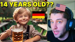 American reacts to Drinking in Germany VS America - differences!