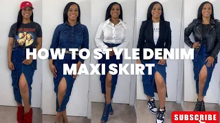 How To Style A Denim Maxi Skirt