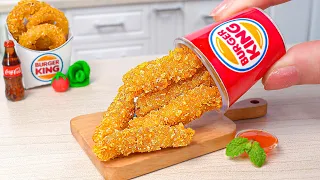 Yummy Miniature Burger King Chicken Fries & Onion Ring Recipe | ASMR Fast Food Recipe by Tiny Cakes