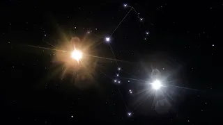 STOCK FOOTAGE rigel and betelgeuse shine in orion