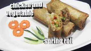 CHICKEN AND VEGETABLE SPRING ROLLS