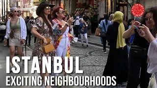Istanbul 2023 Walking Tour Exciting Neighbourhoods | Galata Tower-Istiklal Street-Taksim |4K UHD