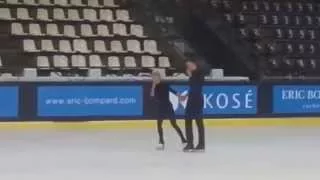 Volosozhar/Trankov (RUS) - LP Practice (after false starts); 2015 Trophee Eric Bompard; 12-11-15