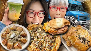 FOOD TRUCK FEST! 🍕 STREET FOOD TOUR of Greater Seattle ft  STEAK PIZZA