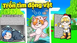 HUY NOOB TRỐN TÌM ĐỘNG VẬT CUTE TRONG MINECRAFT*HUY NOOB GODZILLA TRỐN TÌM CÙNG ROBOT VÀ  AXOLOTL 🤫🦖