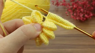 ⚡💯 Great ⚡💯 you will love it! I made a very easy crochet flower for you #crochet #knitting