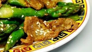 Ginger Beef with Asparagus in Hoisin Sauce : Authentic Chinese Cooking