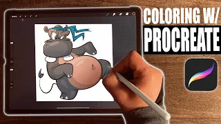 How To Color In Procreate: Cartoon Karate Hippo Pt. 3