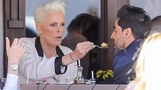 Brigitte Nielsen Feeds Her Man During A Romantic Lunch