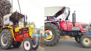 Hindustan 50 Arjun 605 & New Holland 3630 Pulling Full Loaded Sugar cane trolley | Sugar cane load