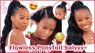 😜How To Sleek High Ponytail with Clip In Extensions On Short Hair | Affordable Ponytail Ft.#ulahair