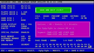 PLCC68 - Harris 20MHz 286 CPU, Hedaka 988 MB., BIOS, POST, BOOT on Floppy 3,5", (MFM HDD) 1989