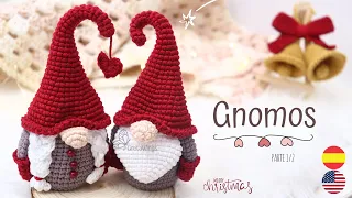 GNOMOS NAVIDAD AMIGURUMIS TEJIDO A CROCHET Parte 1/2 - Tutorial Sub 🇺🇸🇪🇸/ GretaWings