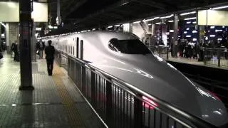 【HD】N700系のぞみ東京行　300系ひかり岡山行発車　JR東海道新幹線名古屋駅