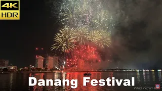 4K HDR | Danang International Fireworks Festival at Han River | Vietnam 2023 - Binaural Audio