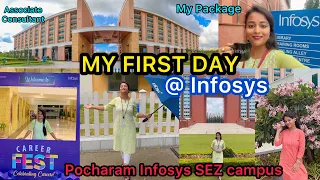 My First Day at INFOSYS || Infosys SEZ Campus || Infosys Hyderabad | Associate Consultant @Infosys