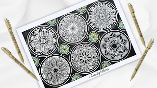 6 Beautiful Mandala Art for Beginners || Easy Mandala  tutorial  step by step || Mandala Art