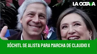 XÓCHITL GÁLVEZ dice NO TENER PROBLEMA, si INE CONTABILIZA su PRESENCIA en MARCHA de CLAUDIO X