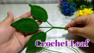 Crochet Leaf For Flower Rose~~ Toturial Daun Rose