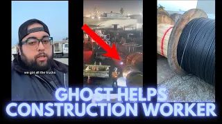 Ghost Of Construction Worker Helps Assist Fellow Worker Moving Heavy Object. (Caught On Camera!!!)