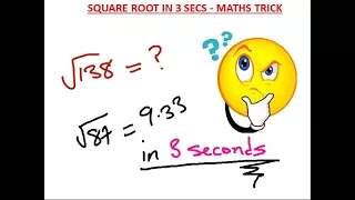 How to Find the Square Root of ANY Number Instantly in 3 secs