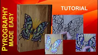 Wood Burning For Beginners - BUTTERFLY BOOK pyrography tutorial