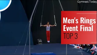 Top 3 in Men's Rings Final - 2022 Baku Gymnastics Apparatus World Cup