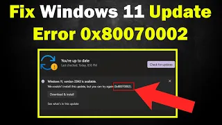 How to fix Windows 11 update error 0x80070002 windowos